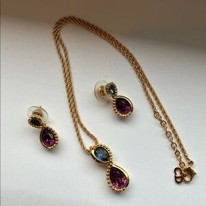 Elegant Blue and Purple Jewelry Set